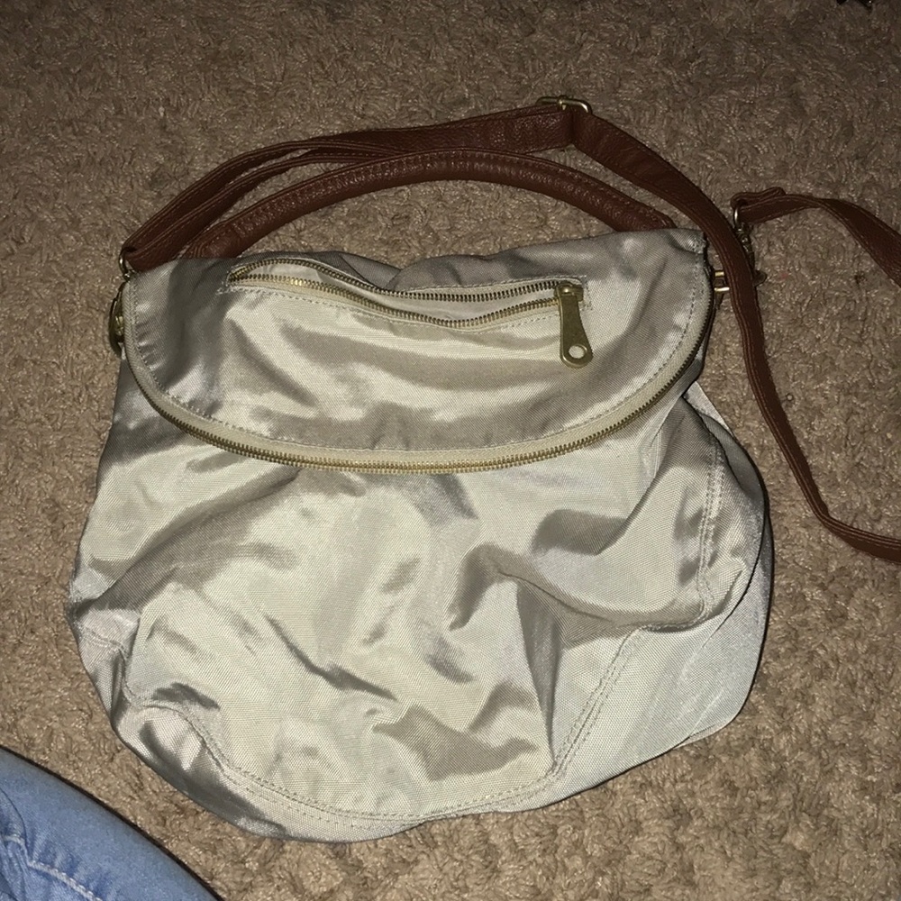 Gender neutral olive green and brown bag